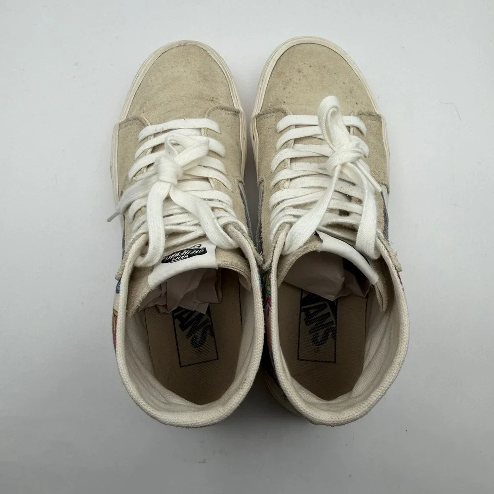 Vans Sk8-Hi Platform Paisley Floral Women's 8 Men's 6.5 Shoes Stackform Beige